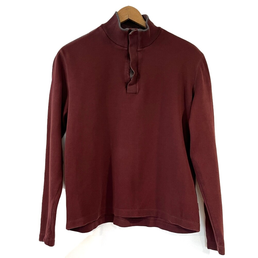 BOSS Hugo Boss Piceno Burgundy/Maroon Pullover Knit Top XL Cotton